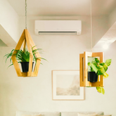 Wooden Hanging Planter Combo