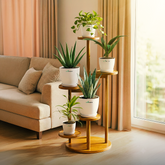 5-Piece Decorative Plastic Plant Pot Combo