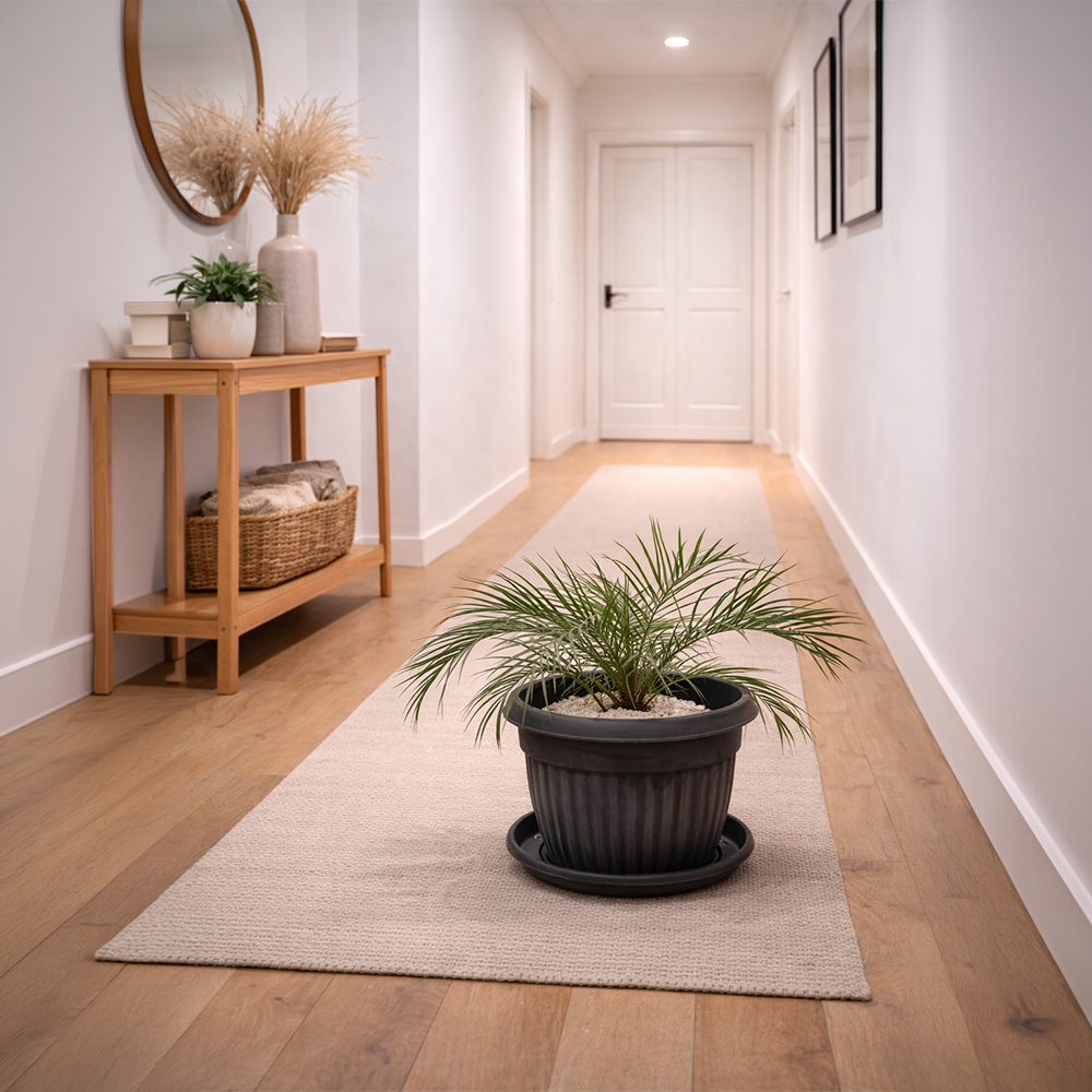 Phoenix Palm in Roma Ribbed Planter