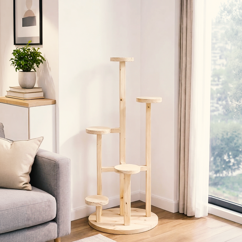5-Tier Indoor Plant Stand ‚All Natural Wood