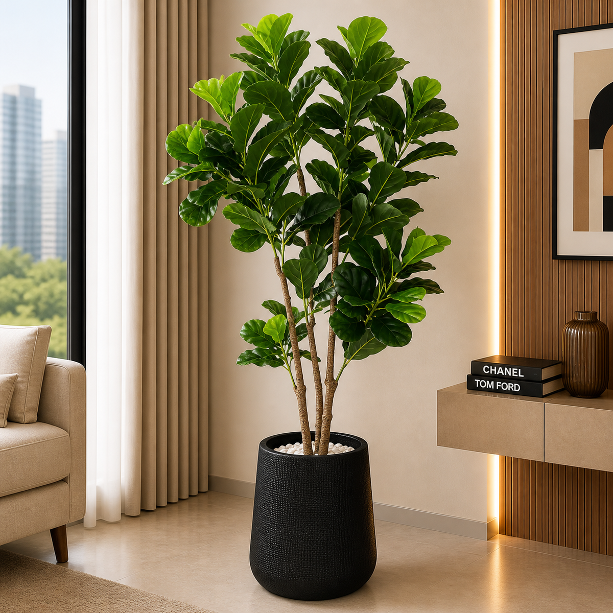 Fiddle Leaf Plant With Planter