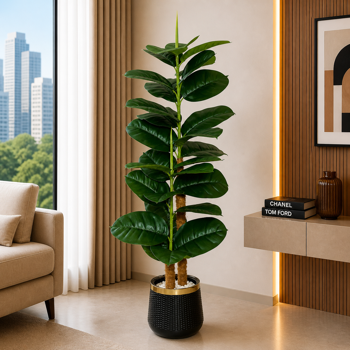 Ficus Lyrata Plant (PL1050) With Planter