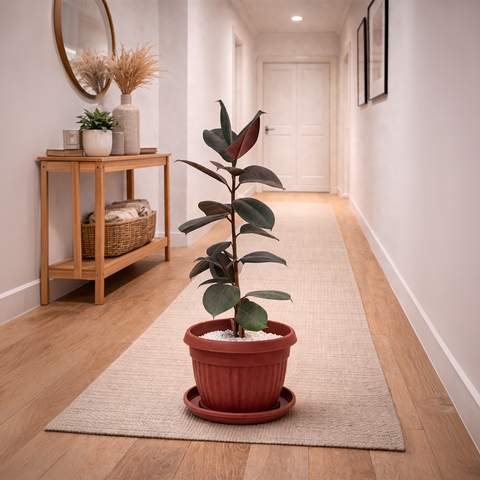 Rubber Plant in Roma Planter
