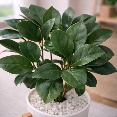 Lifelike Ficus (Light Green) with Wooden Stand | Indoor Plant Décor Pakistan