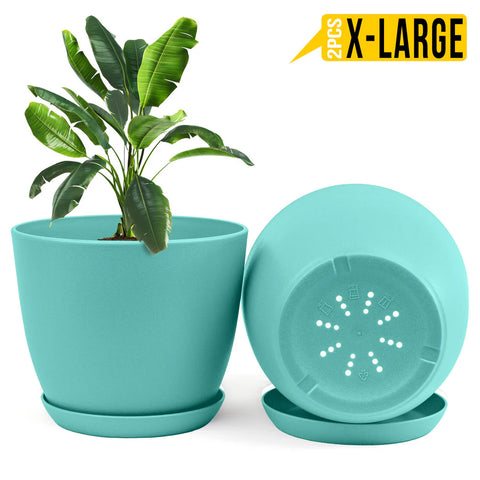 Extra Large Plant Pots for Indoor/Outdoor Use with Drainage. Available in Multi-Packs and Six Vibrant Colors