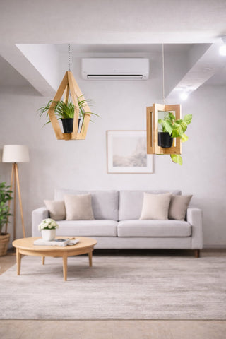 Wooden Hanging Planter Combo