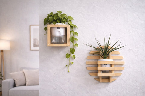 Wooden Wall Planter Combo