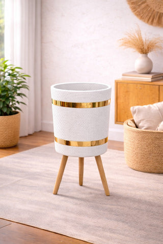 Zen Noir Stand Planter – White Edition