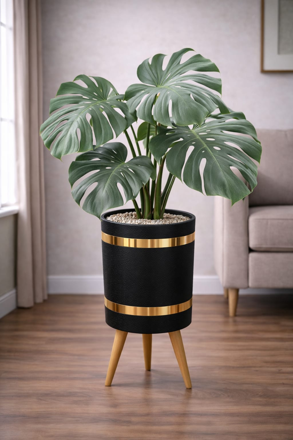 monstera deliciosa – Luxury Stand Planter Combo