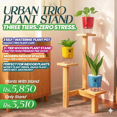 Urban Trio Plant Stand 3-Tier Wooden Display